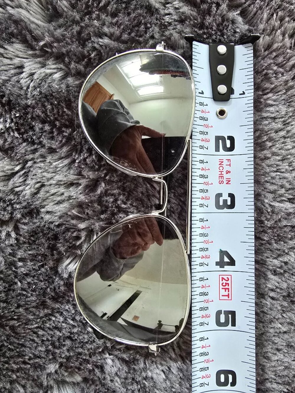 Aviator Mirrored Sunglasses - Silver Frame